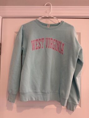 West Virgjnia Teal & Pink Faded S Crewneck
